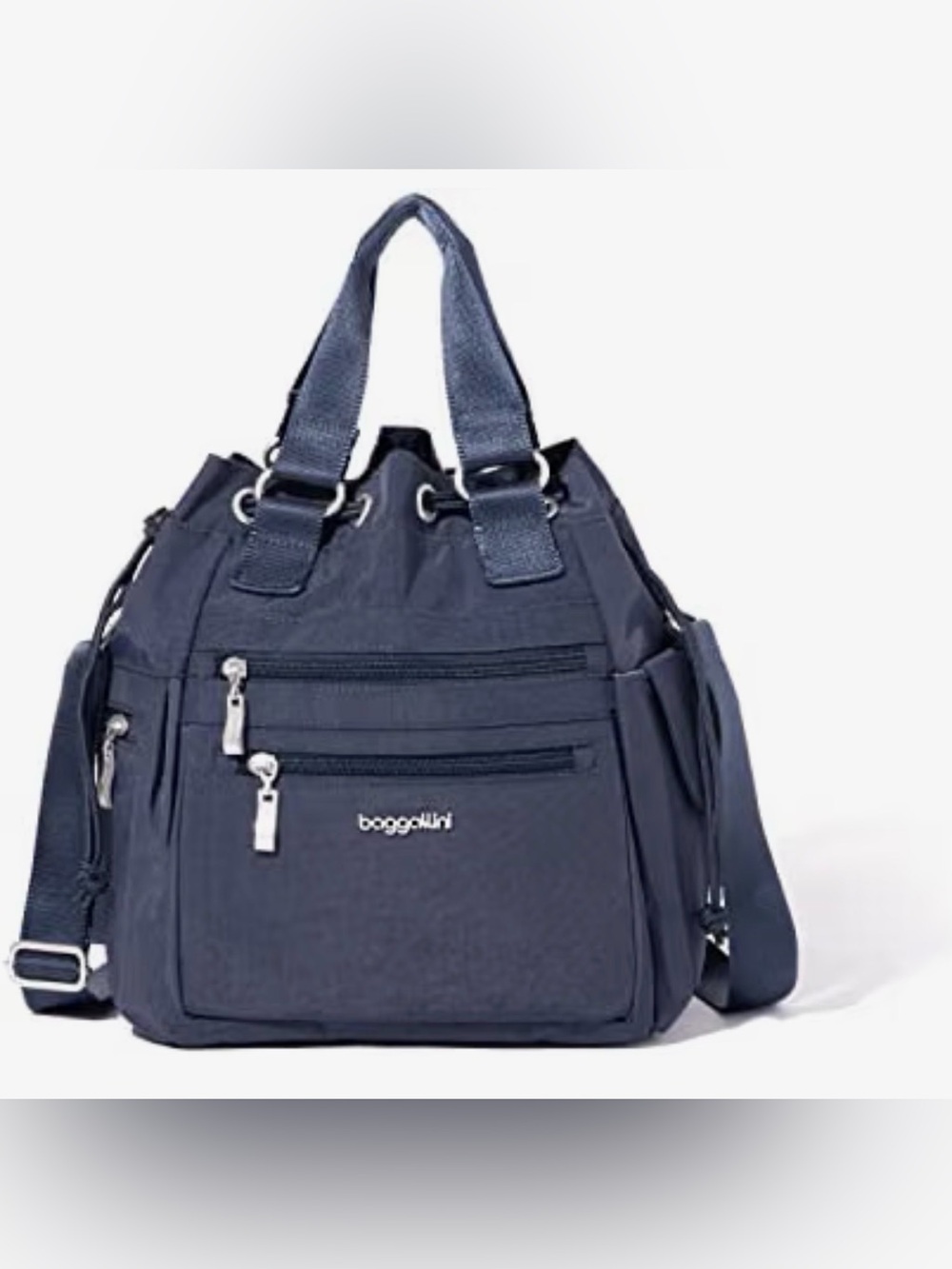 Baggallini Modern Everywhere Drawstring Nylon Convertible Bag in French Navy